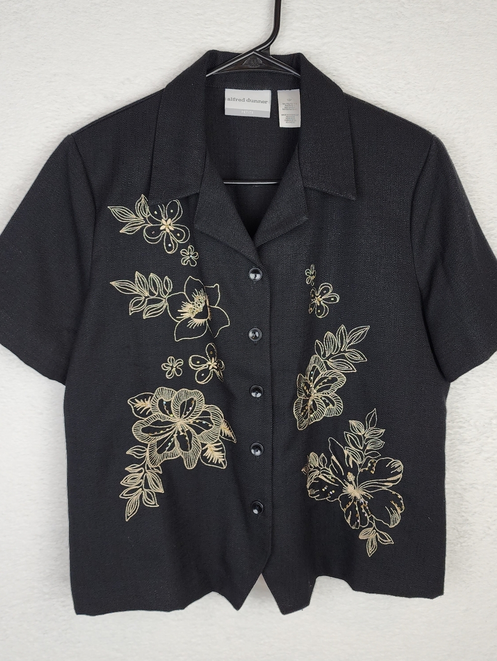 VINTAGE Alfred Dunner Embroidered Short Sleeve Dress Jacket 12P